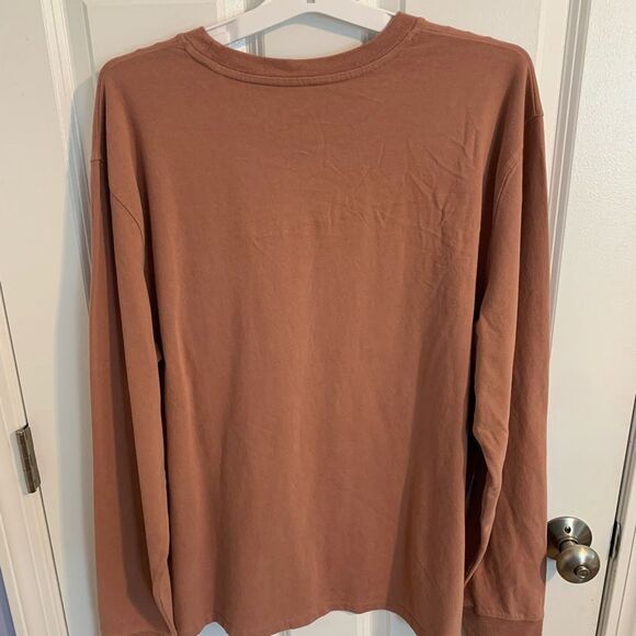 Goodfellow & Co Size Large Men's Tan Long Sleeve Tee Breast Pocket - Picture 3 of 3
